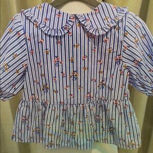 Striped Floral Kids Blouse